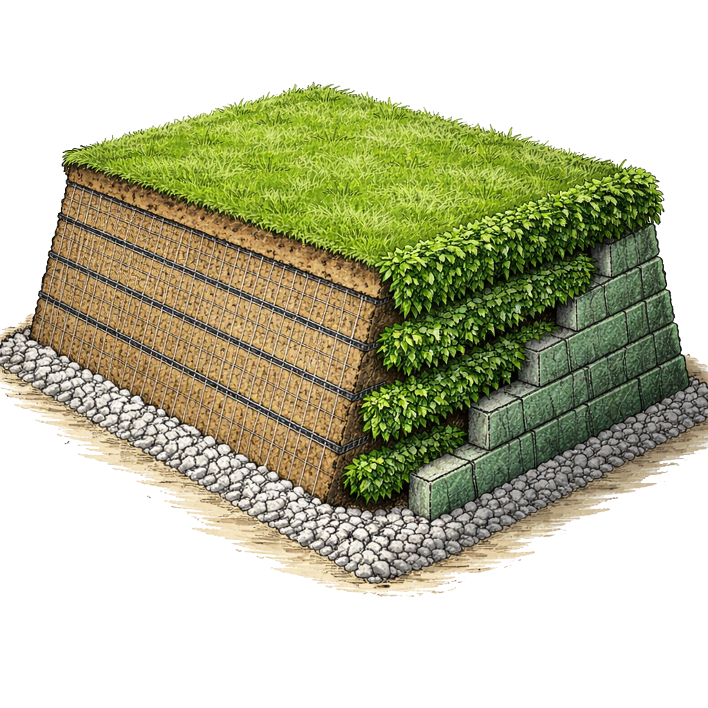 Componenti per terre armate - geosintetici e pannelli di contenimento